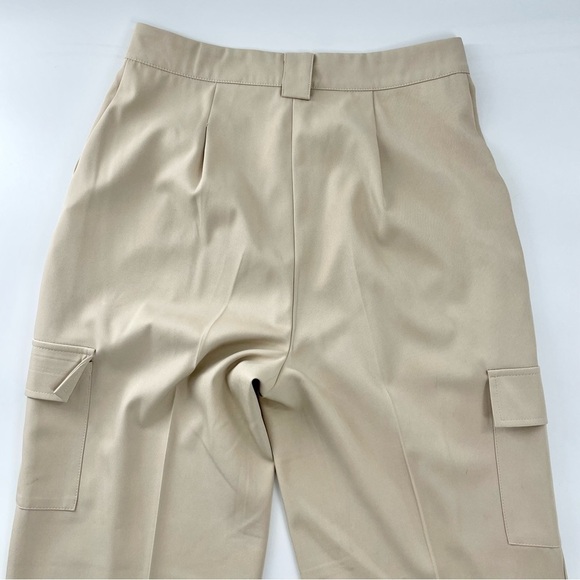 nasty gal light‎ khaki high rise pleated dress style cargo pants 6 - Picture 8 of 10
